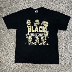 Phat Doc Black Gold Black History Obama King Jr Malcolm X Men's Adult XL T-Shirt